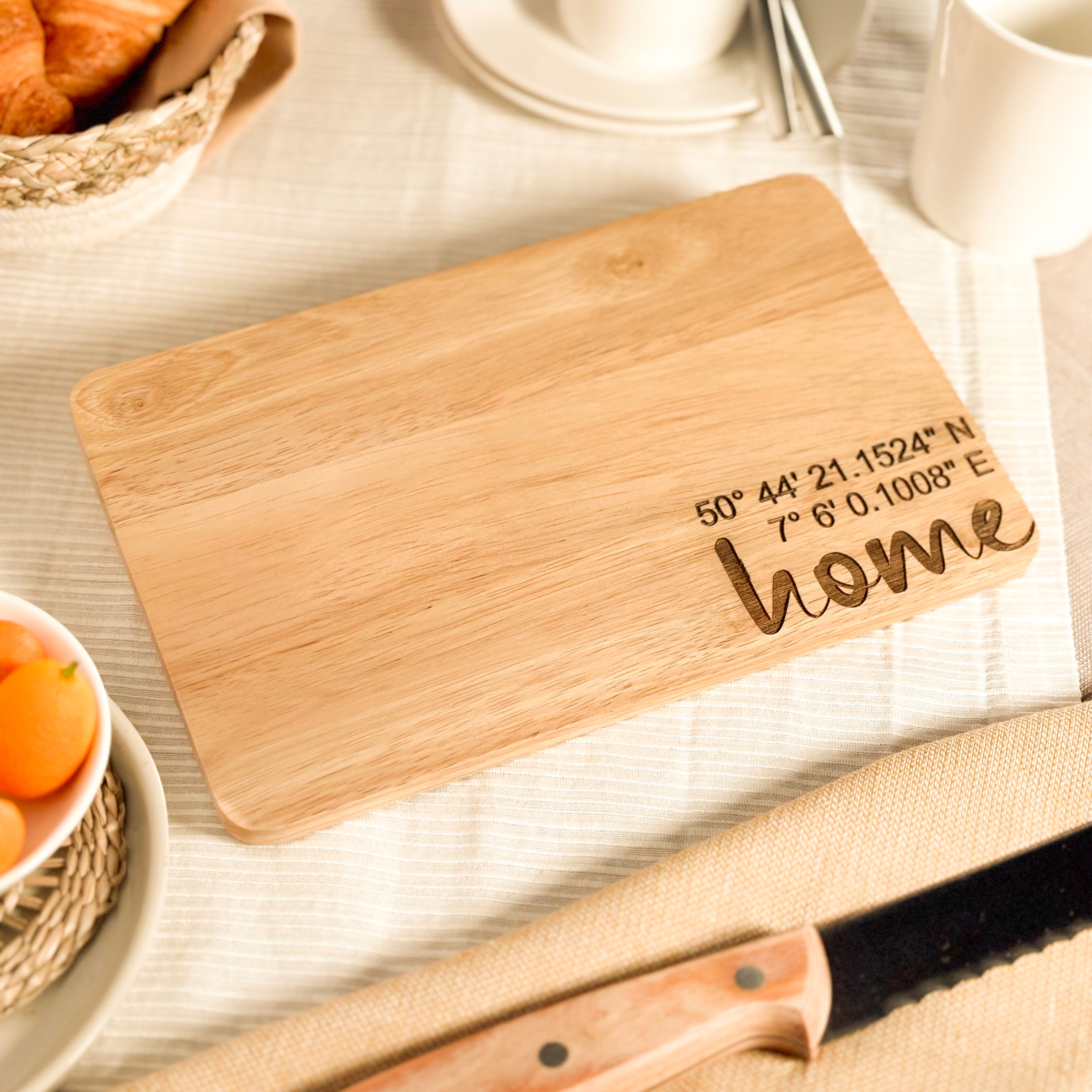 Personalisierte Frühstücks-Brettchen aus Holz