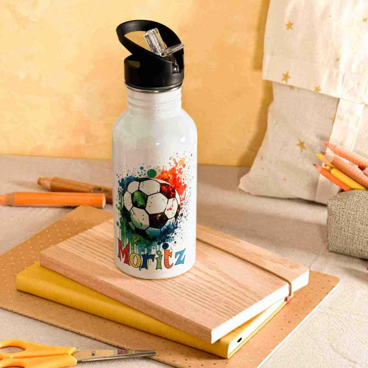 Trinkflasche Edelstahl Fußball – Moritz