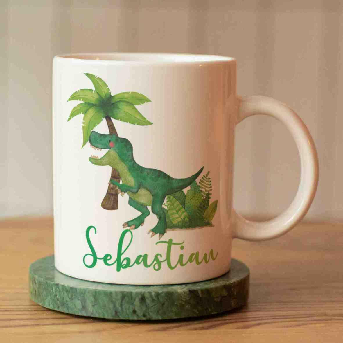 Personalisierte Tasse T-Rex.