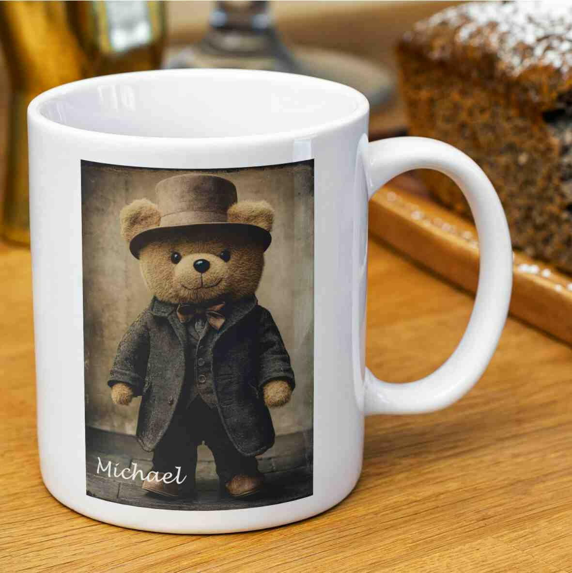 Personalisierte Tasse Teddybär Detektiv.