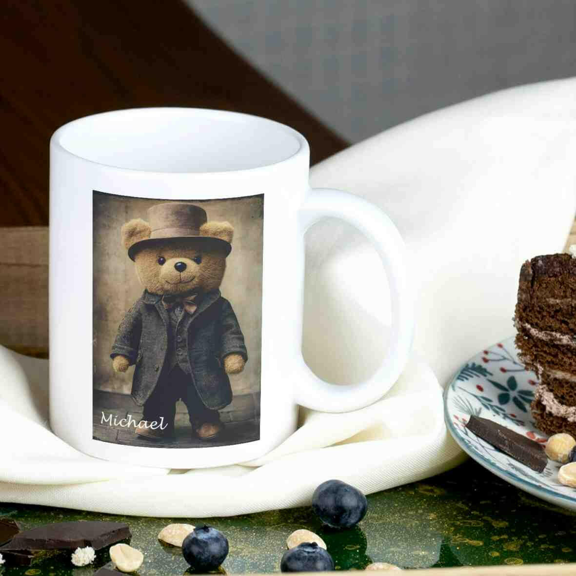 Personalisierte Tasse Teddybär Detektiv.