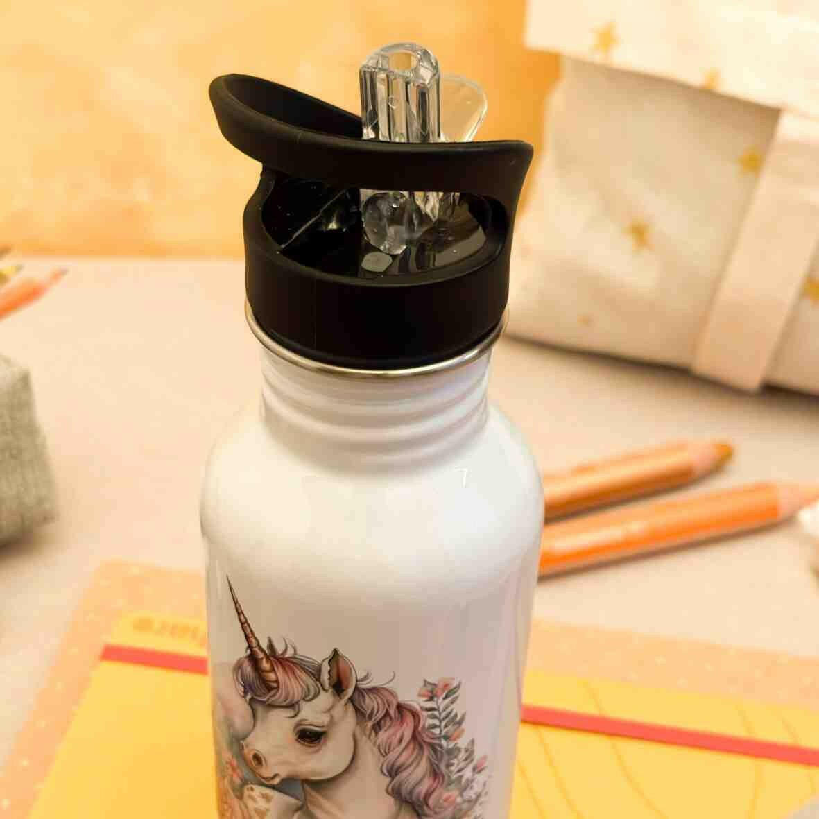 Edelstahl-Trinkflasche Einhorn.