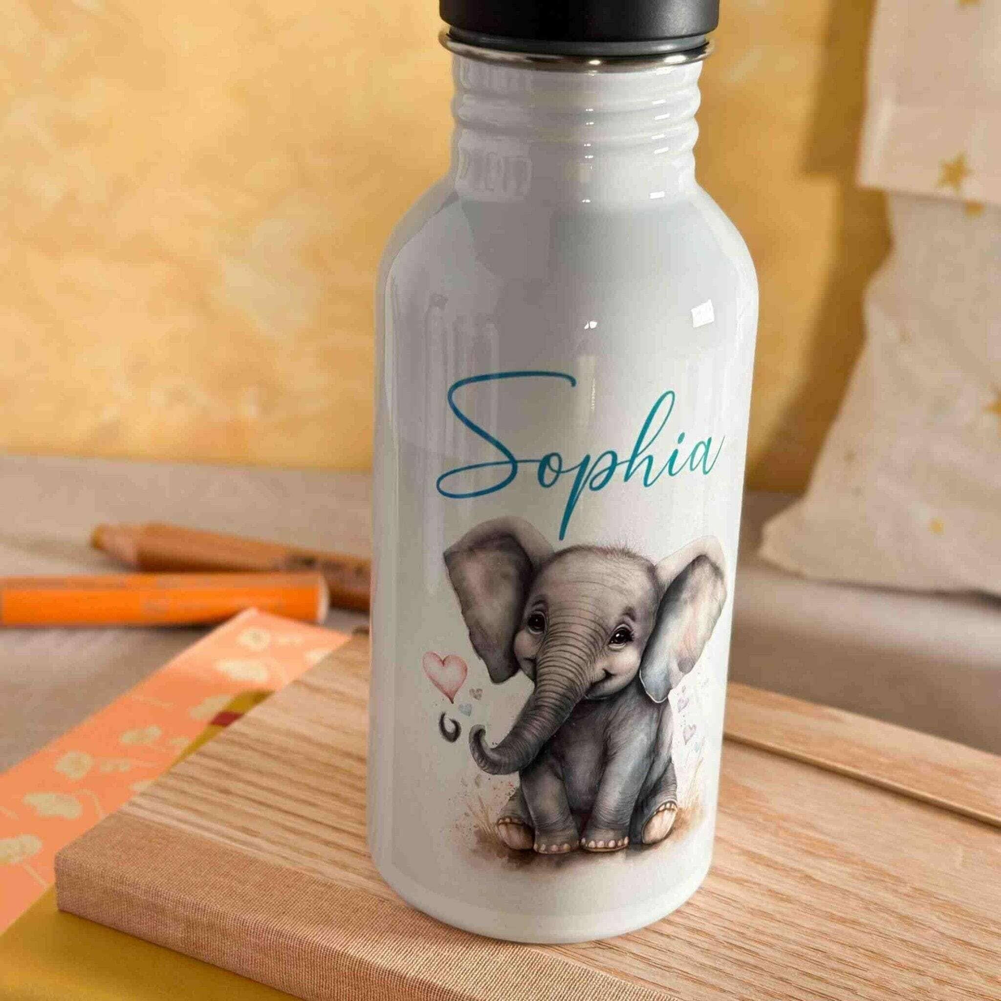 Edelstahl-Trinkflasche Elefant.