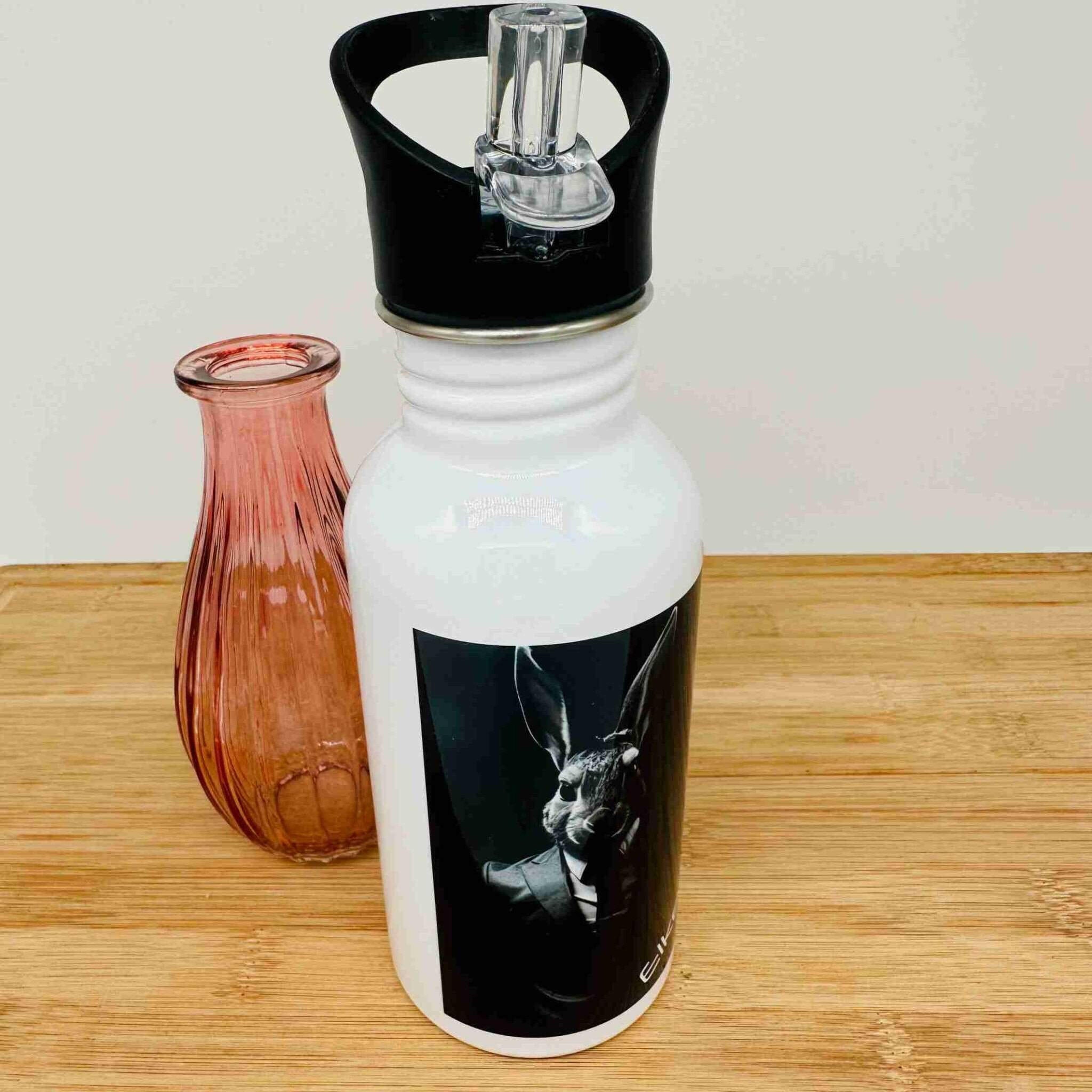 Edelstahl-Trinkflasche Film-Noir-Hase.