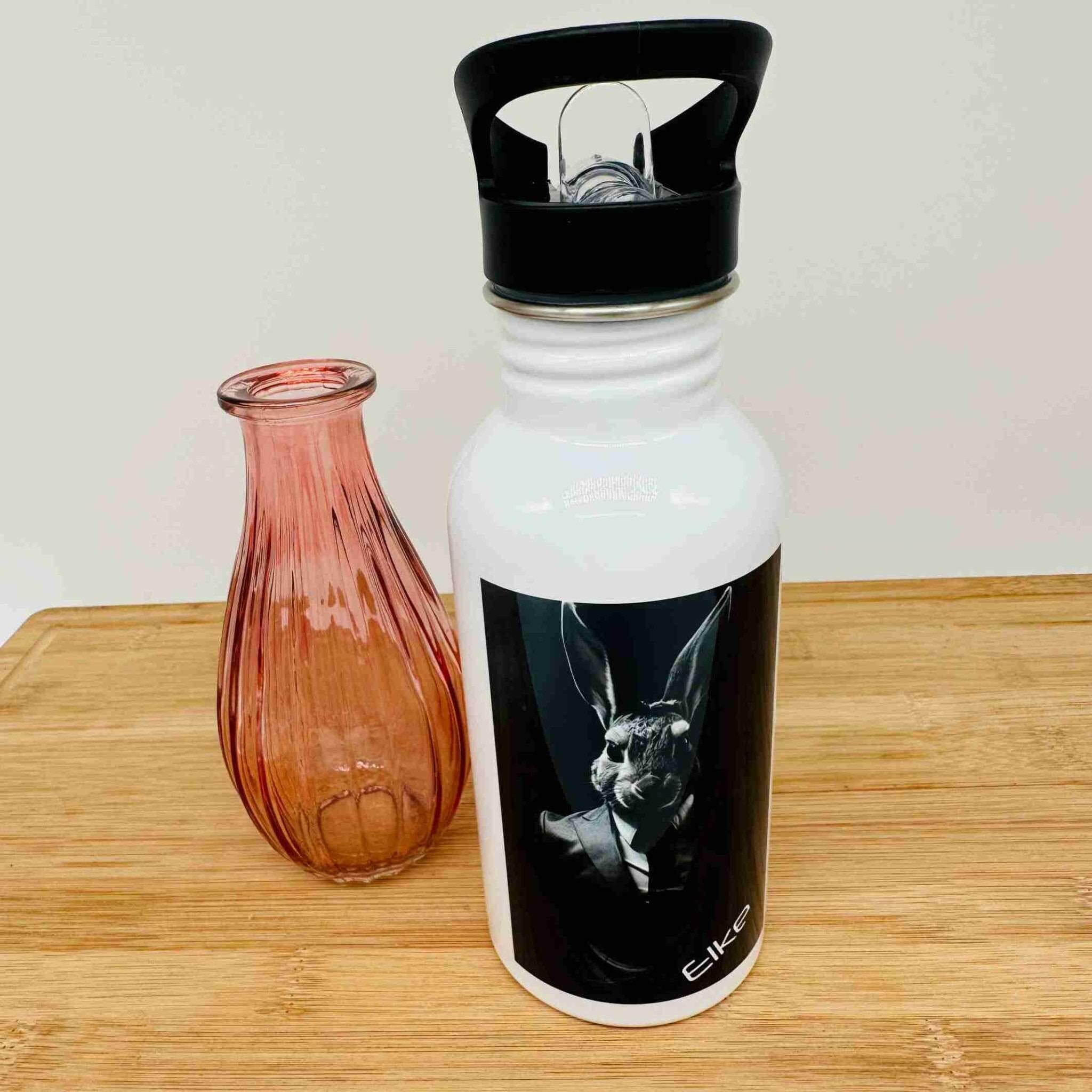 Edelstahl-Trinkflasche Film-Noir-Hase.