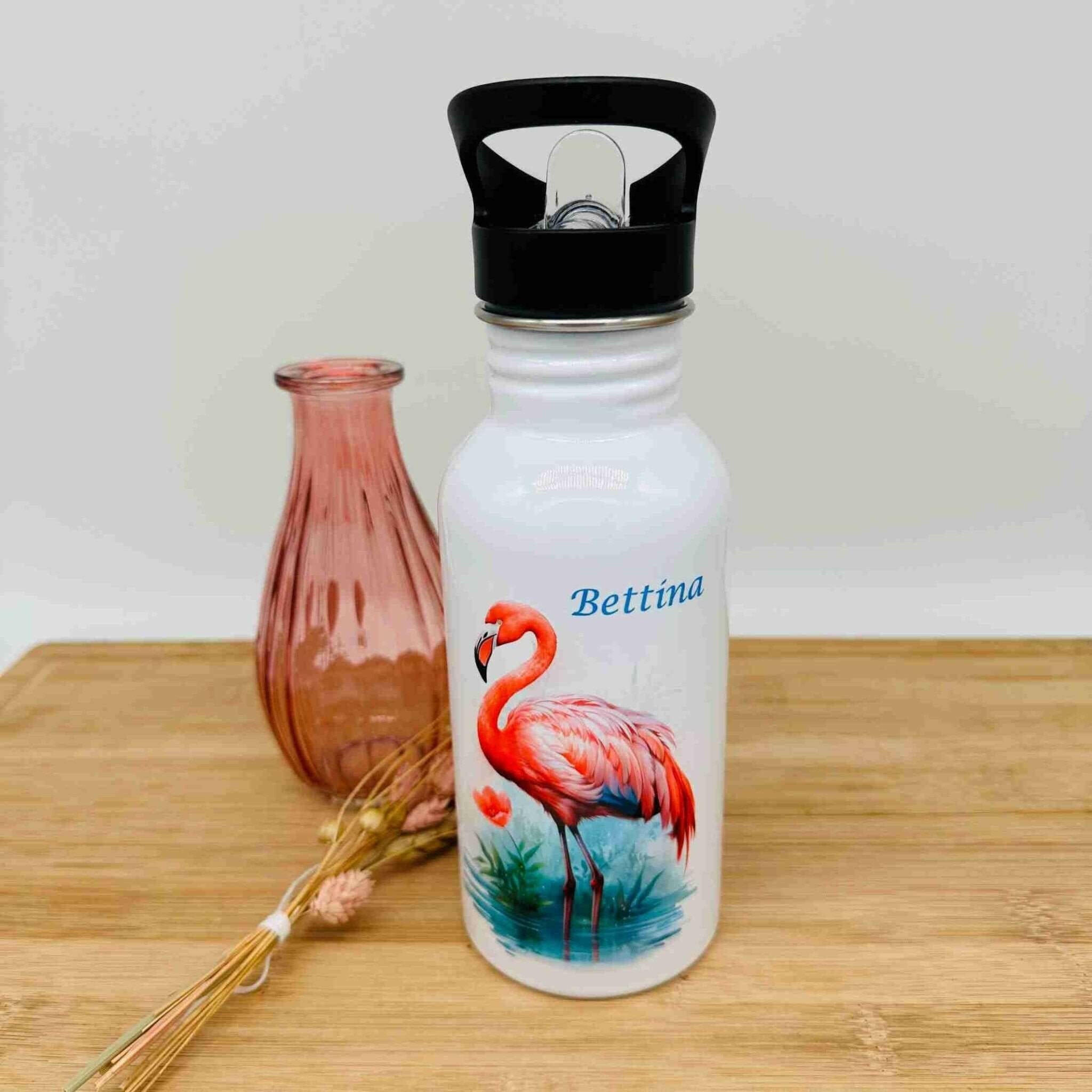 Edelstahl-Trinkflasche Flamingo.