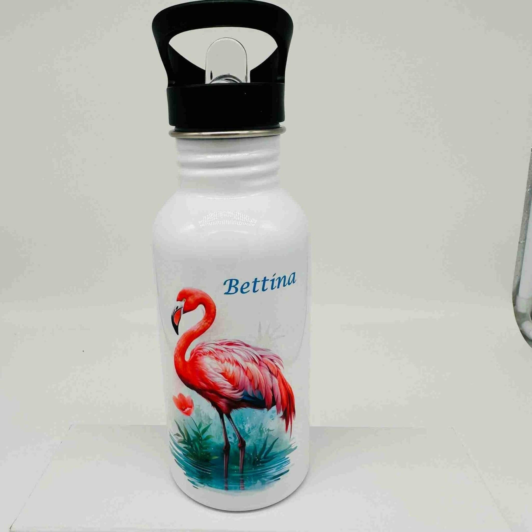 Edelstahl-Trinkflasche Flamingo.