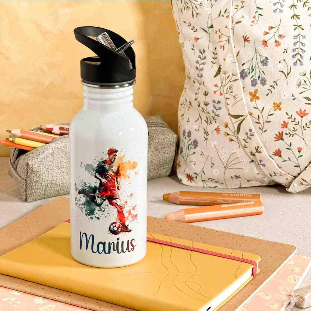 Trinkflasche Edelstahl Fußball – Marius