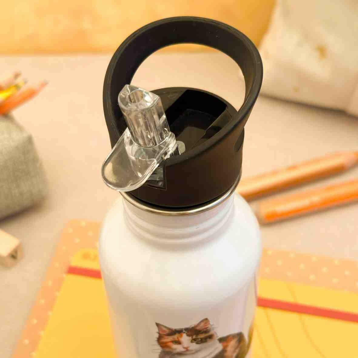 Edelstahl-Trinkflasche Katze.