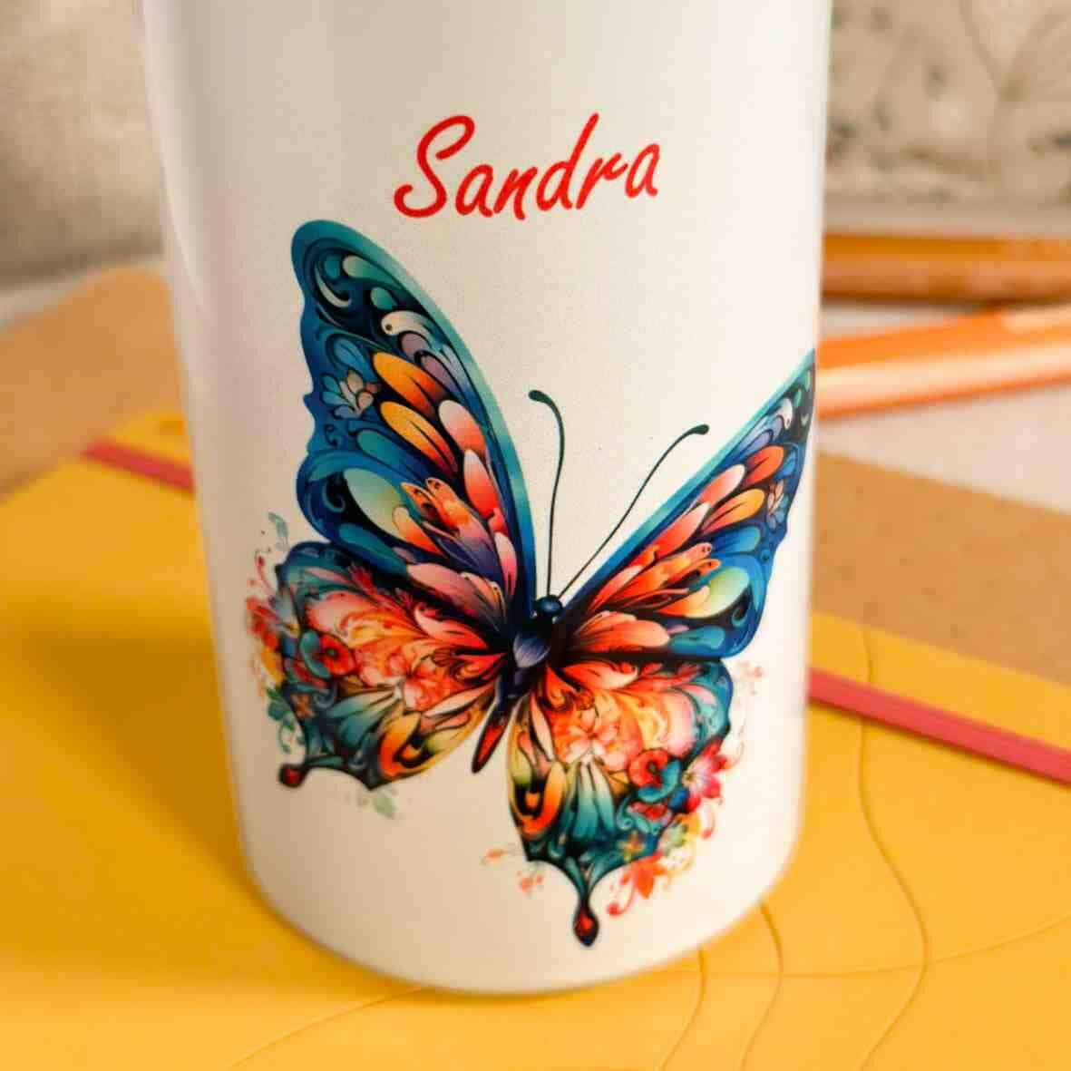 Trinkflasche Edelstahl Schmetterling – Sandra