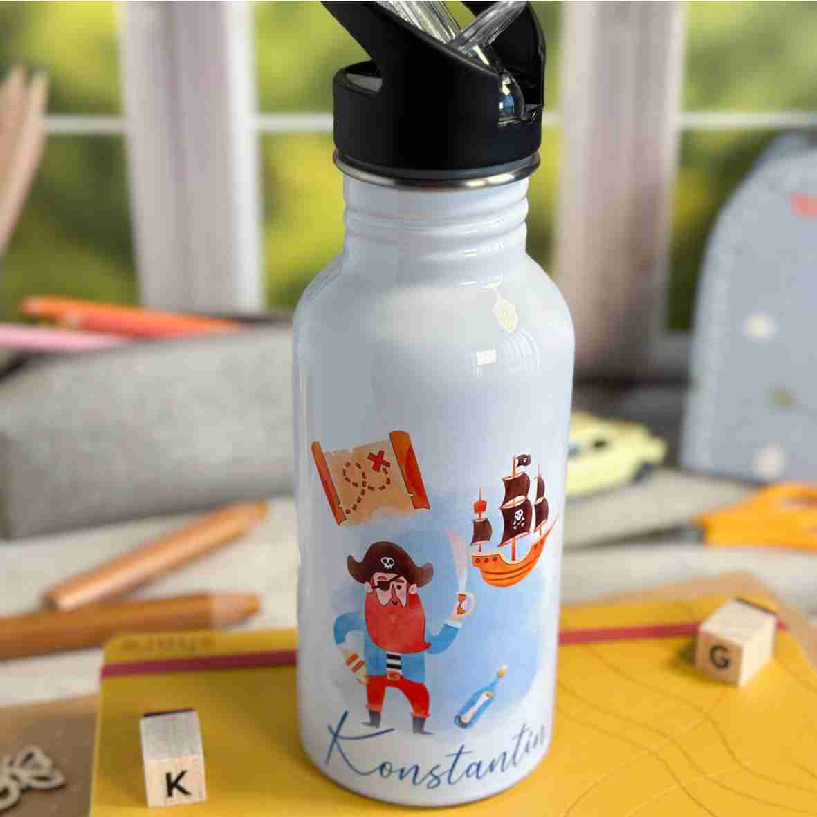 Trinkflasche Edelstahl Pirat – Konstantin