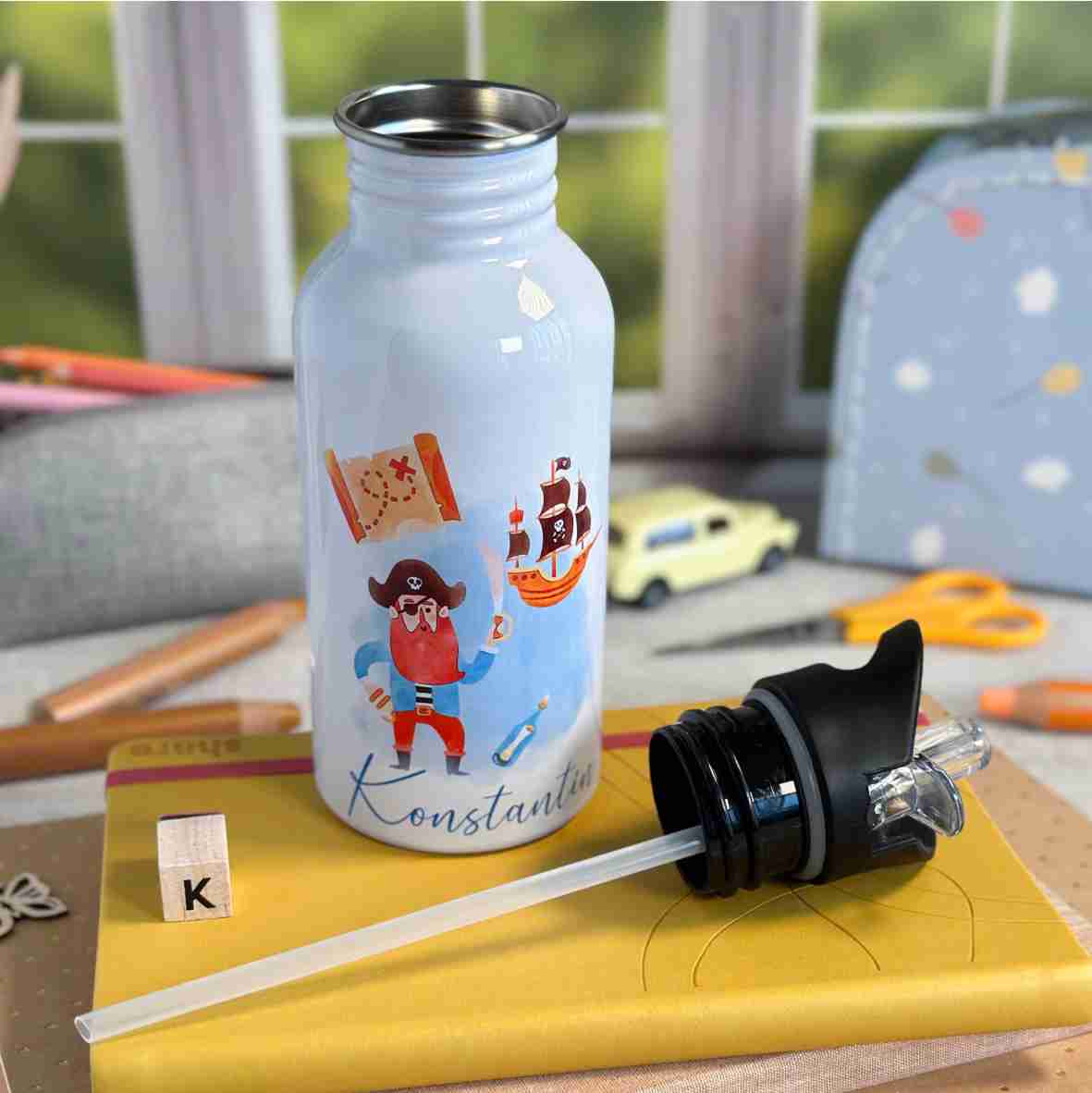 Trinkflasche Edelstahl Pirat – Konstantin