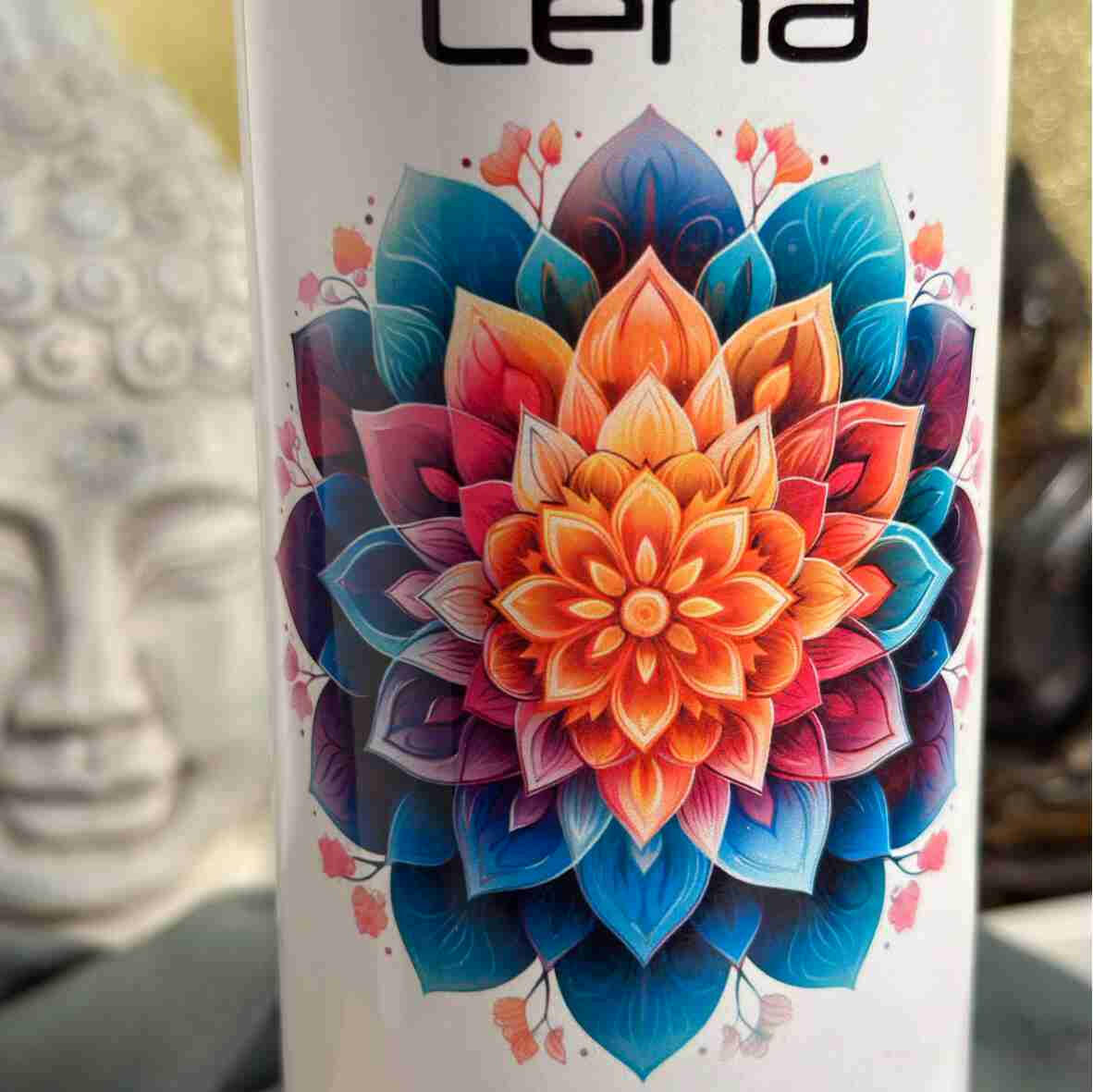 Thermobecher Namaste bunt.