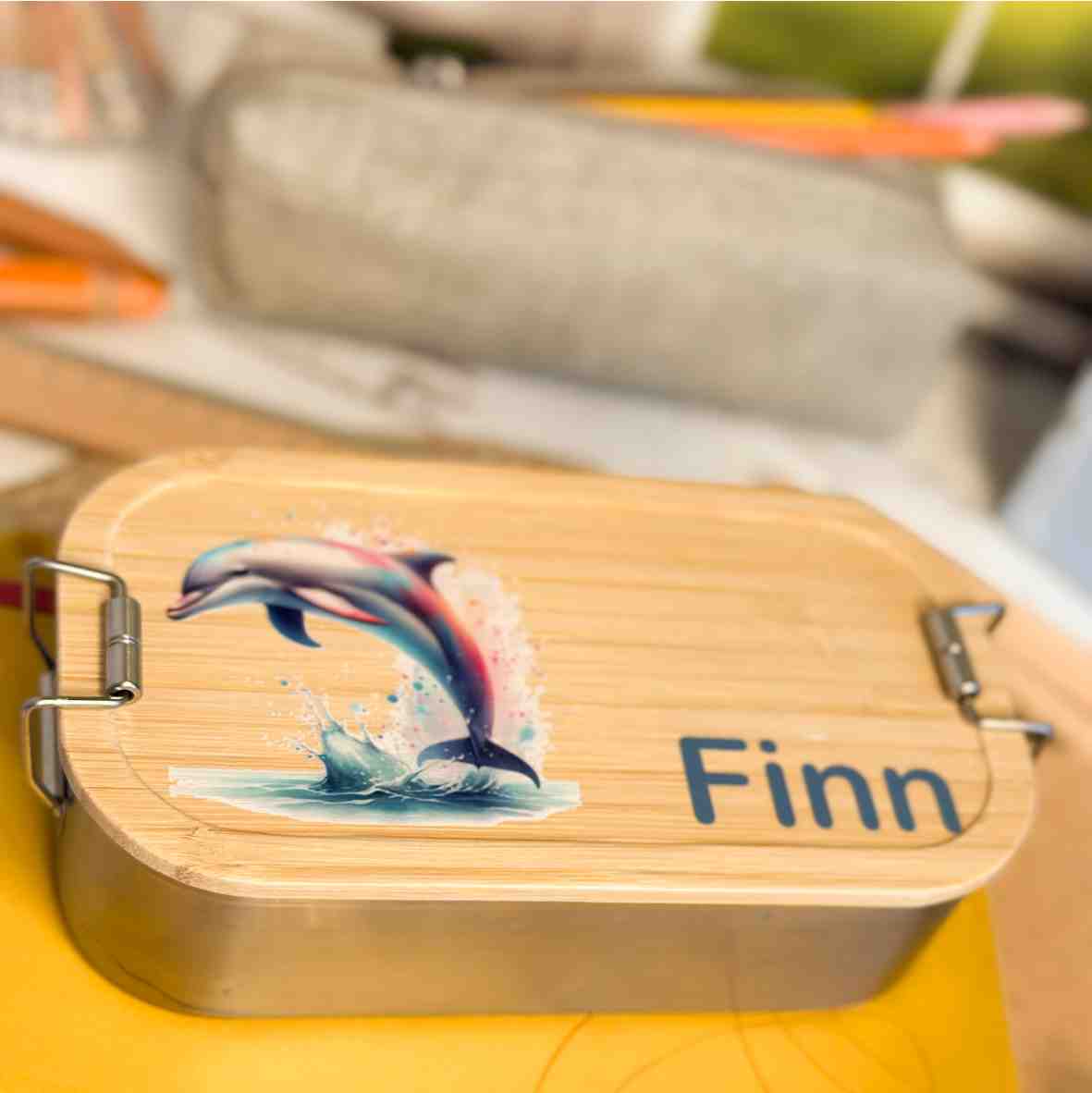 Personalisierte Delfin Brotdose Kinder