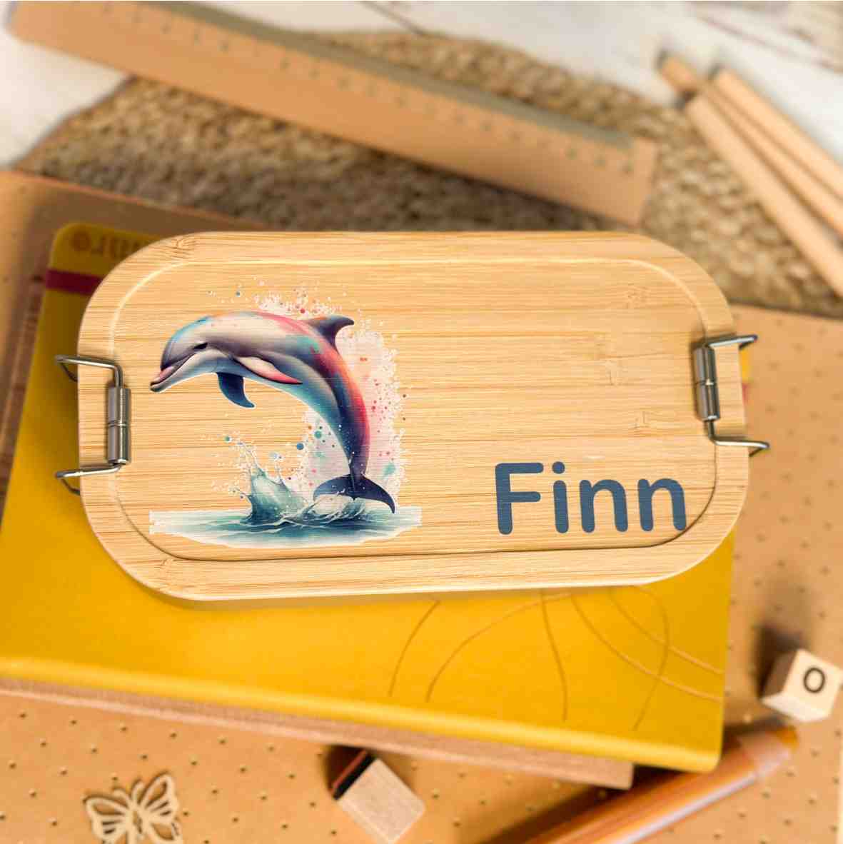 Personalisierte Delfin Brotdose Kinder
