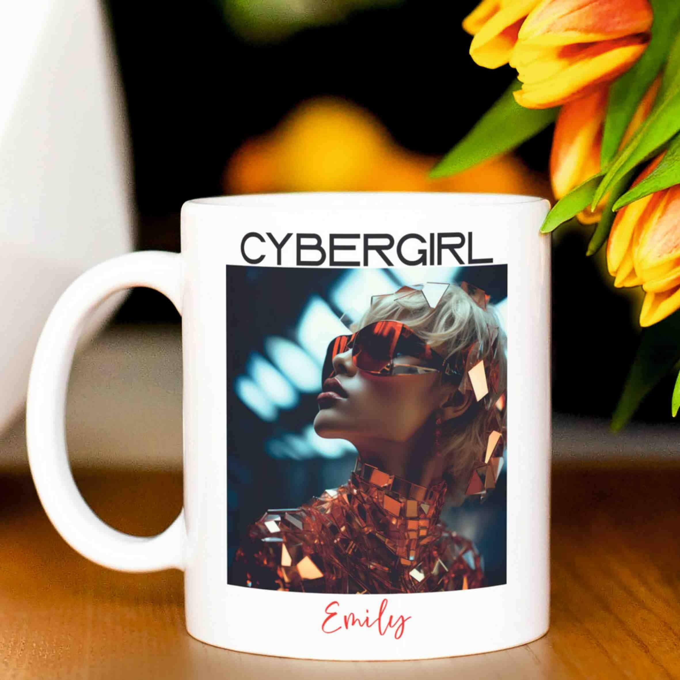 Personalisierte Tasse Cybergirl.