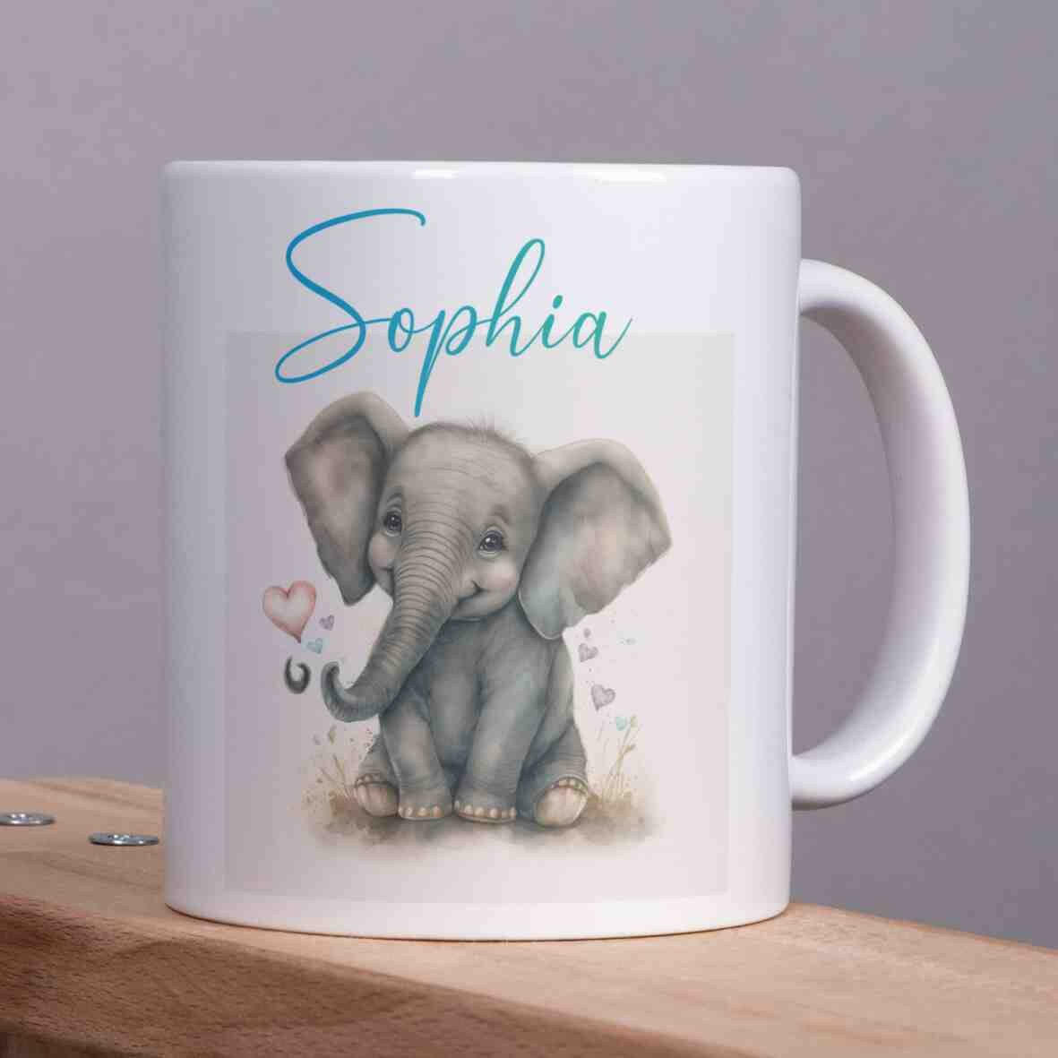 Personalisierte Tasse Elefant.