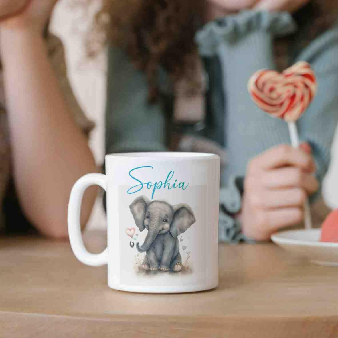 Personalisierte Tasse Elefant.
