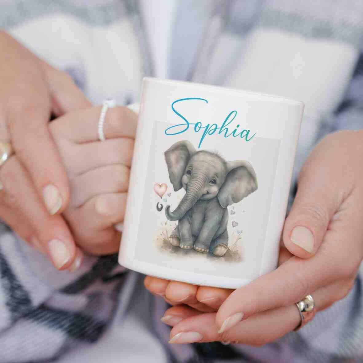 Personalisierte Tasse Elefant.