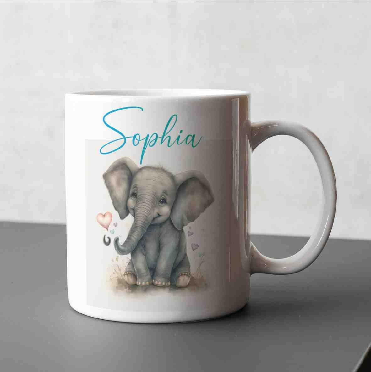 Personalisierte Tasse Elefant.