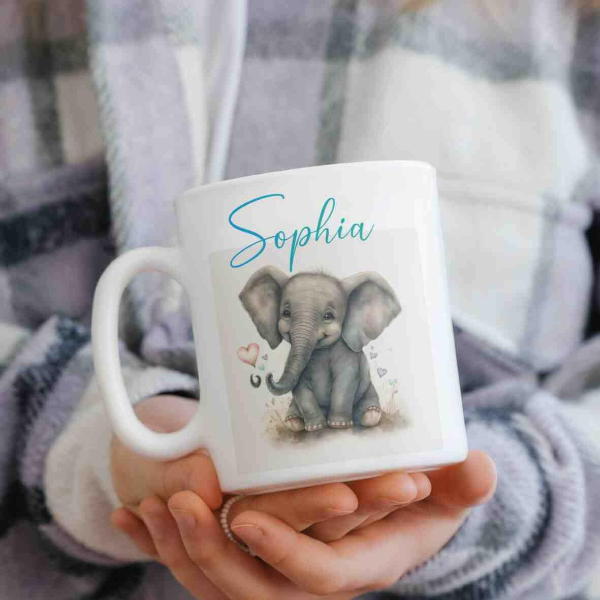 Personalisierte Tasse Elefant.