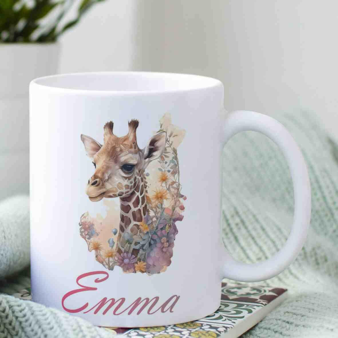 Personalisierte Tasse Giraffe.