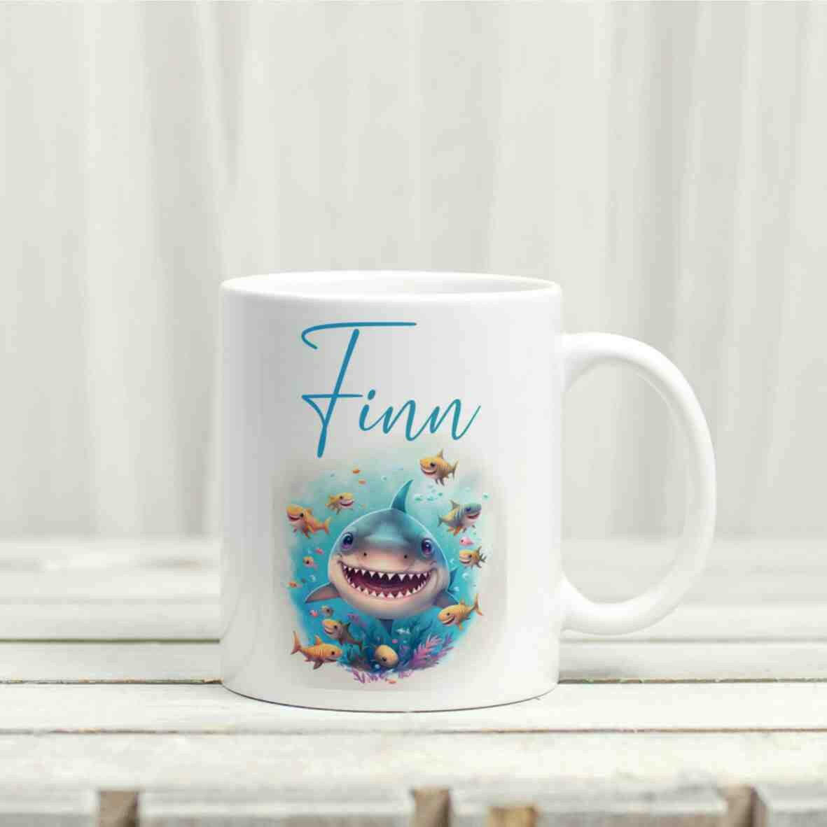 Personalisierte Tasse Hai.