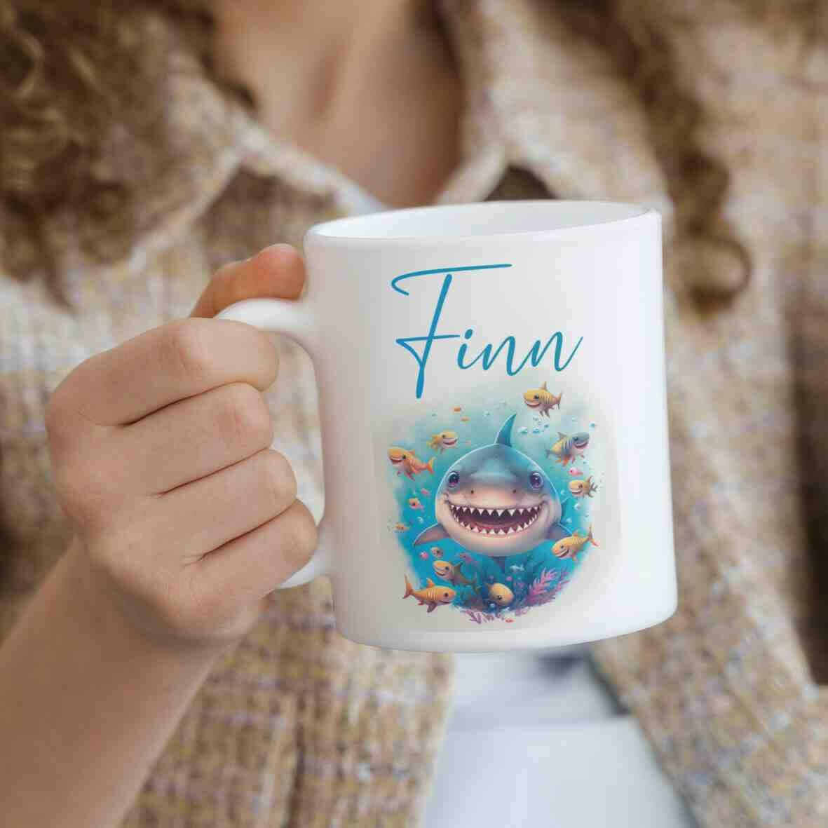Personalisierte Tasse Hai.