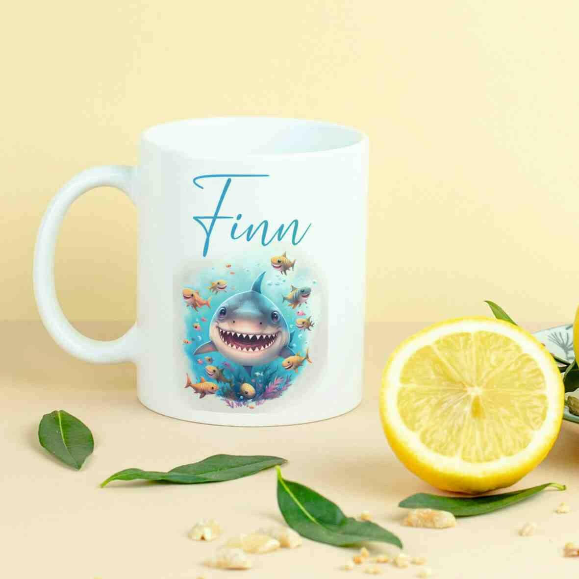 Personalisierte Tasse Hai.