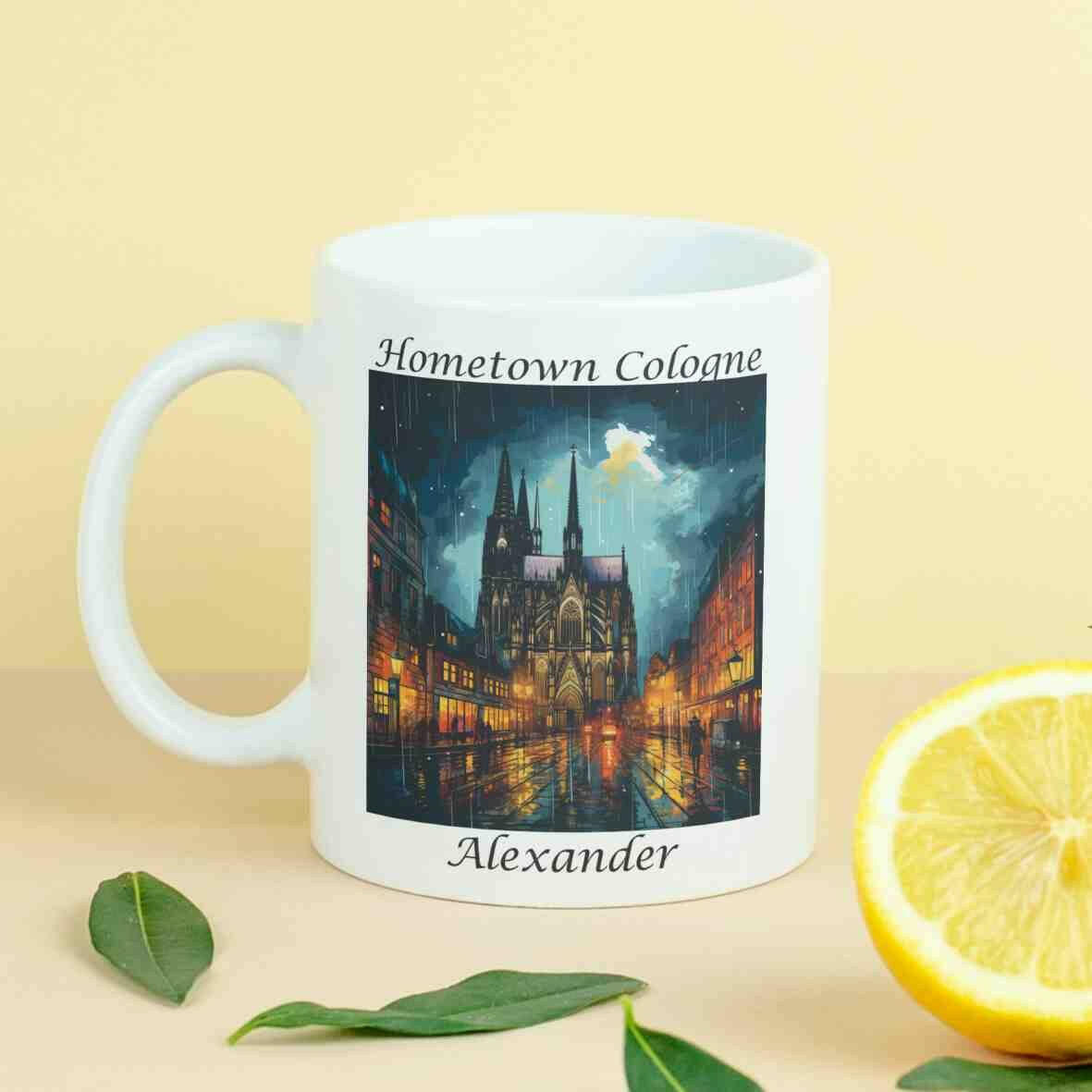 Personalisierte Tasse Hometown Cologne Comic Book Style.