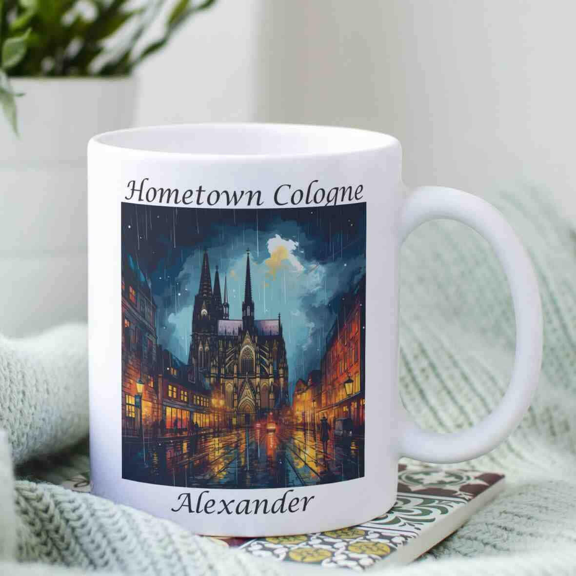 Personalisierte Tasse Hometown Cologne Comic Book Style.