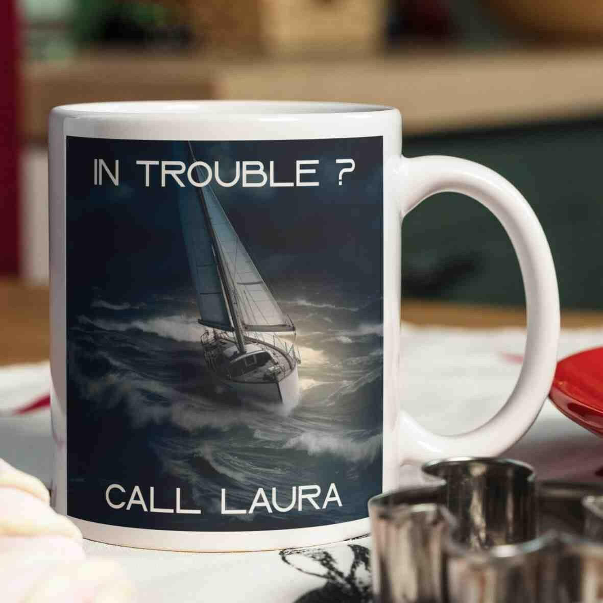 Personalisierte Tasse In Trouble?.