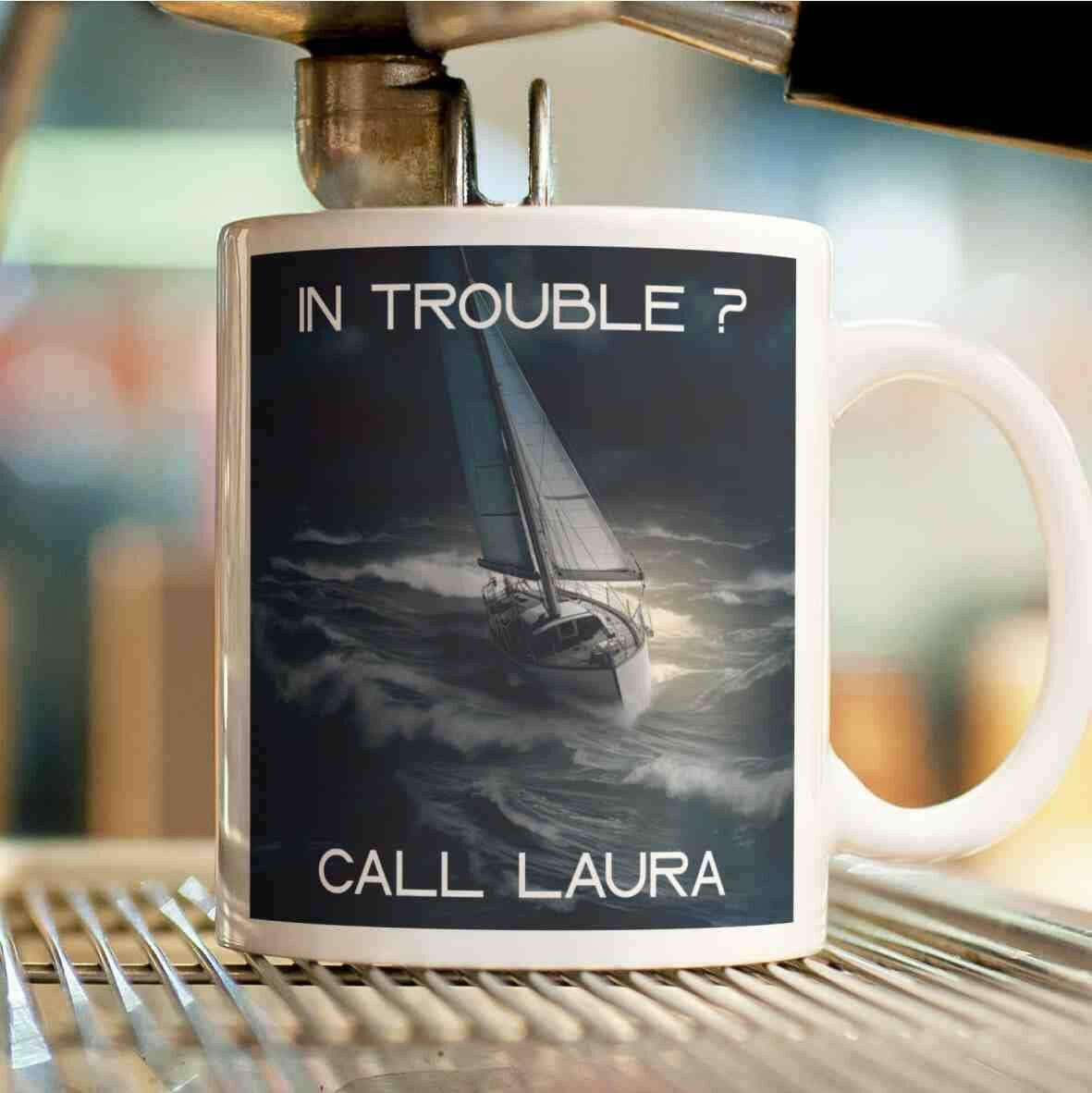 Personalisierte Tasse In Trouble?.
