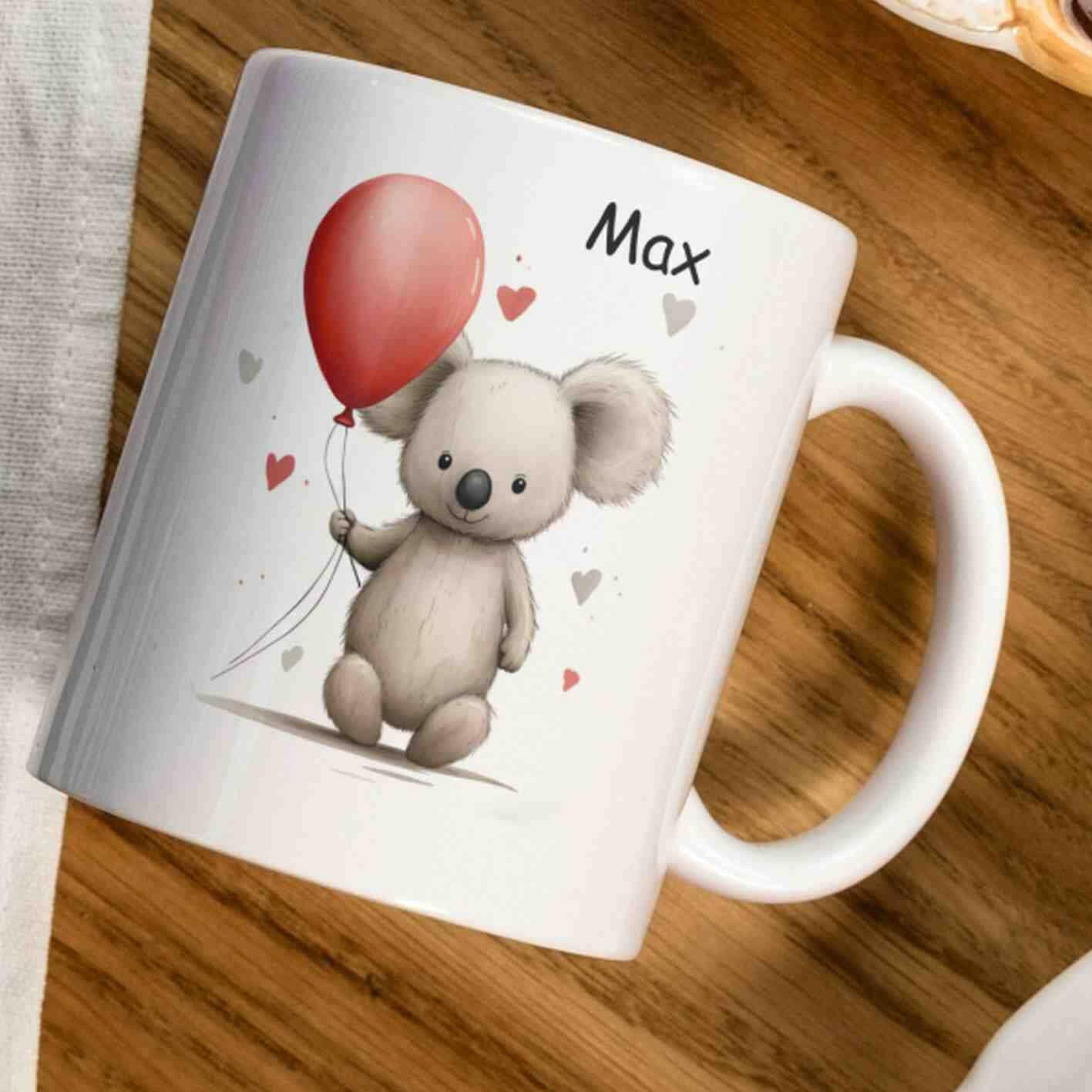 Personalisierte Tasse Koala Ballon.
