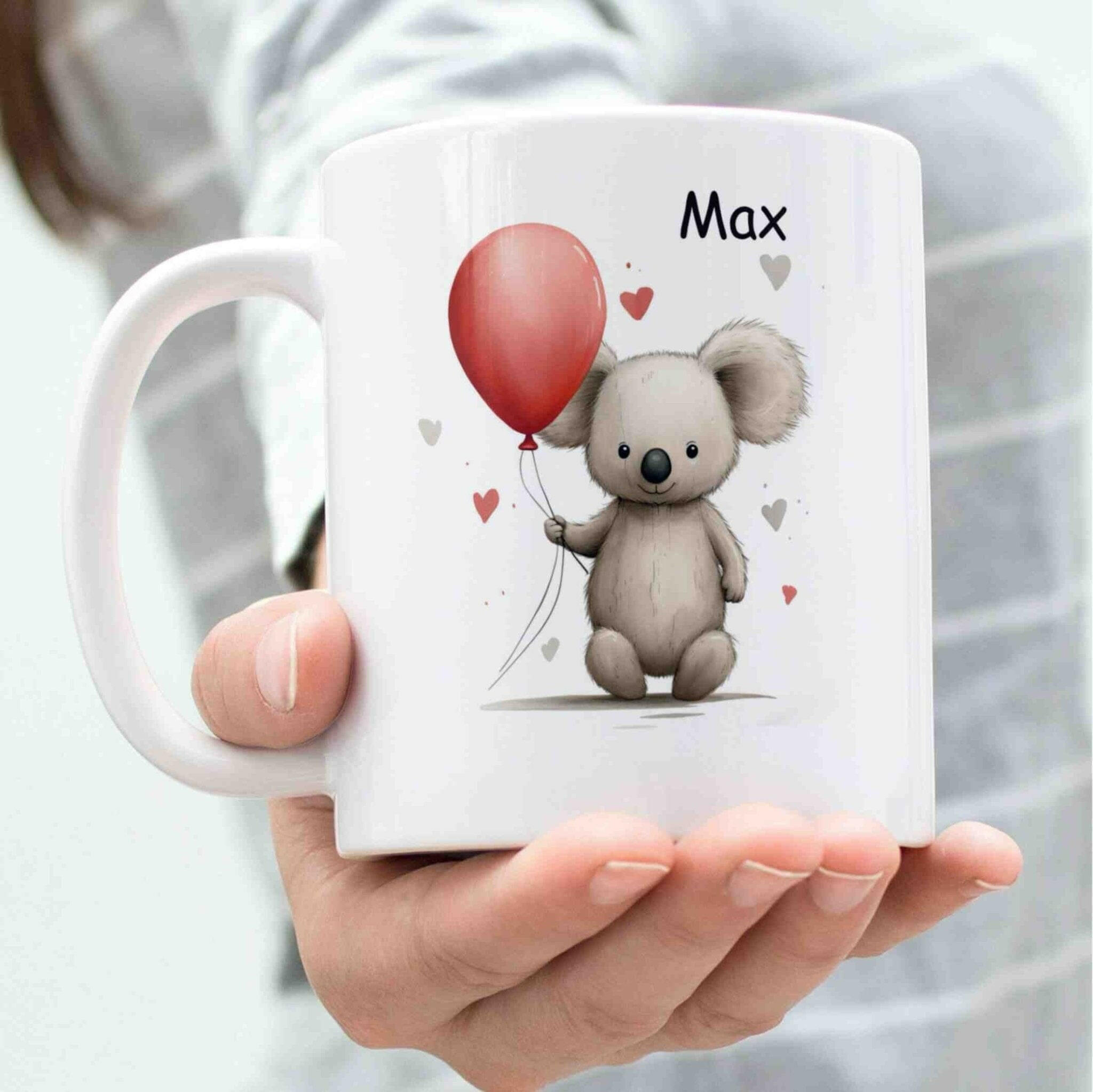 Personalisierte Tasse Koala Ballon.