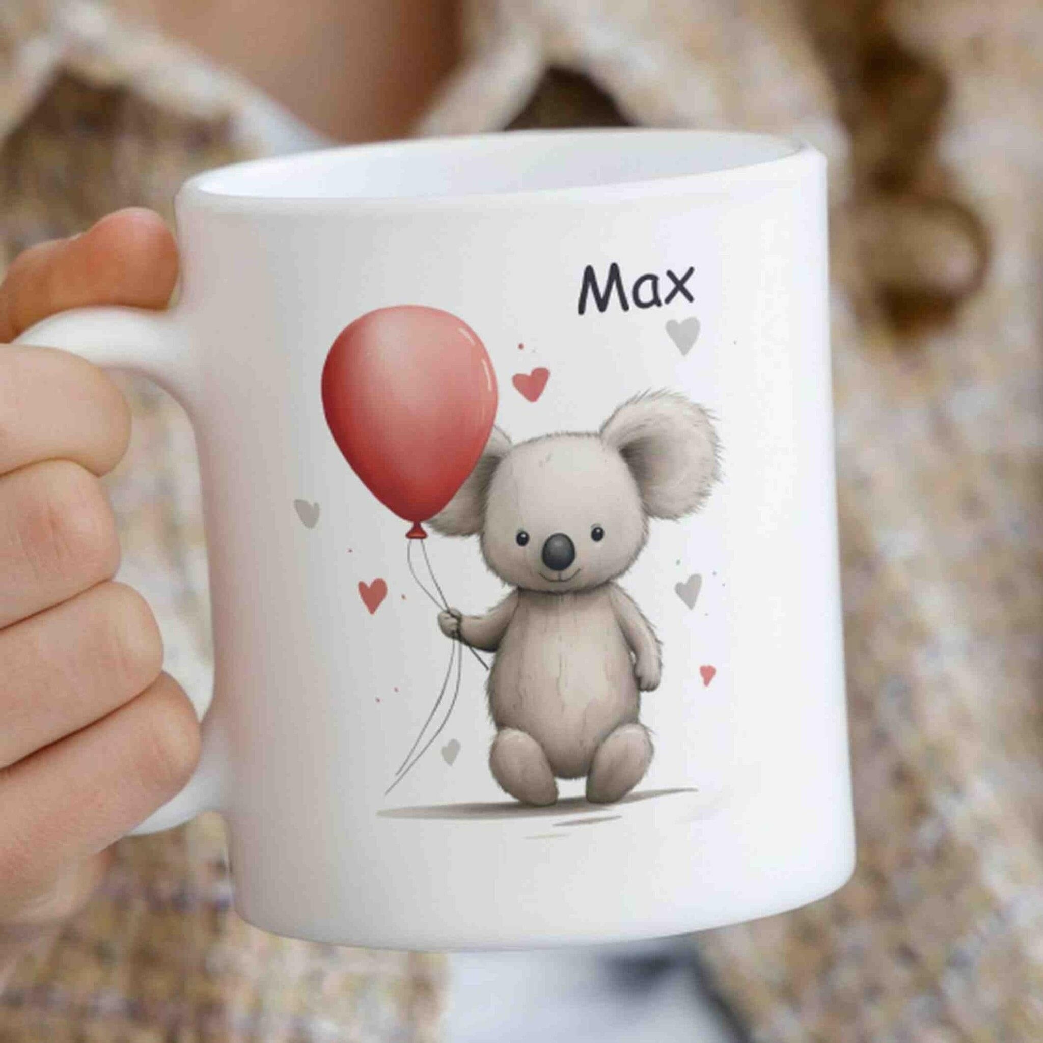 Personalisierte Tasse Koala Ballon.