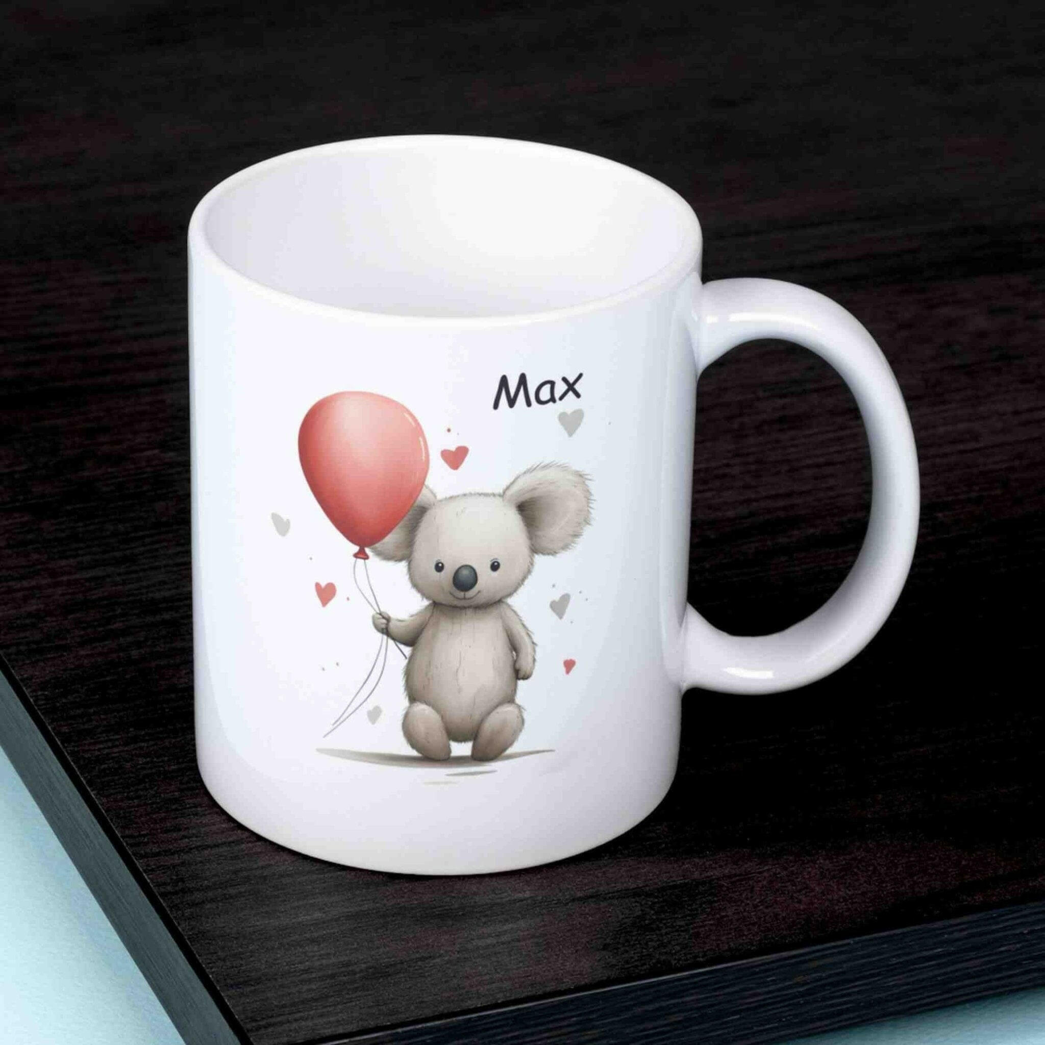 Personalisierte Tasse Koala Ballon.
