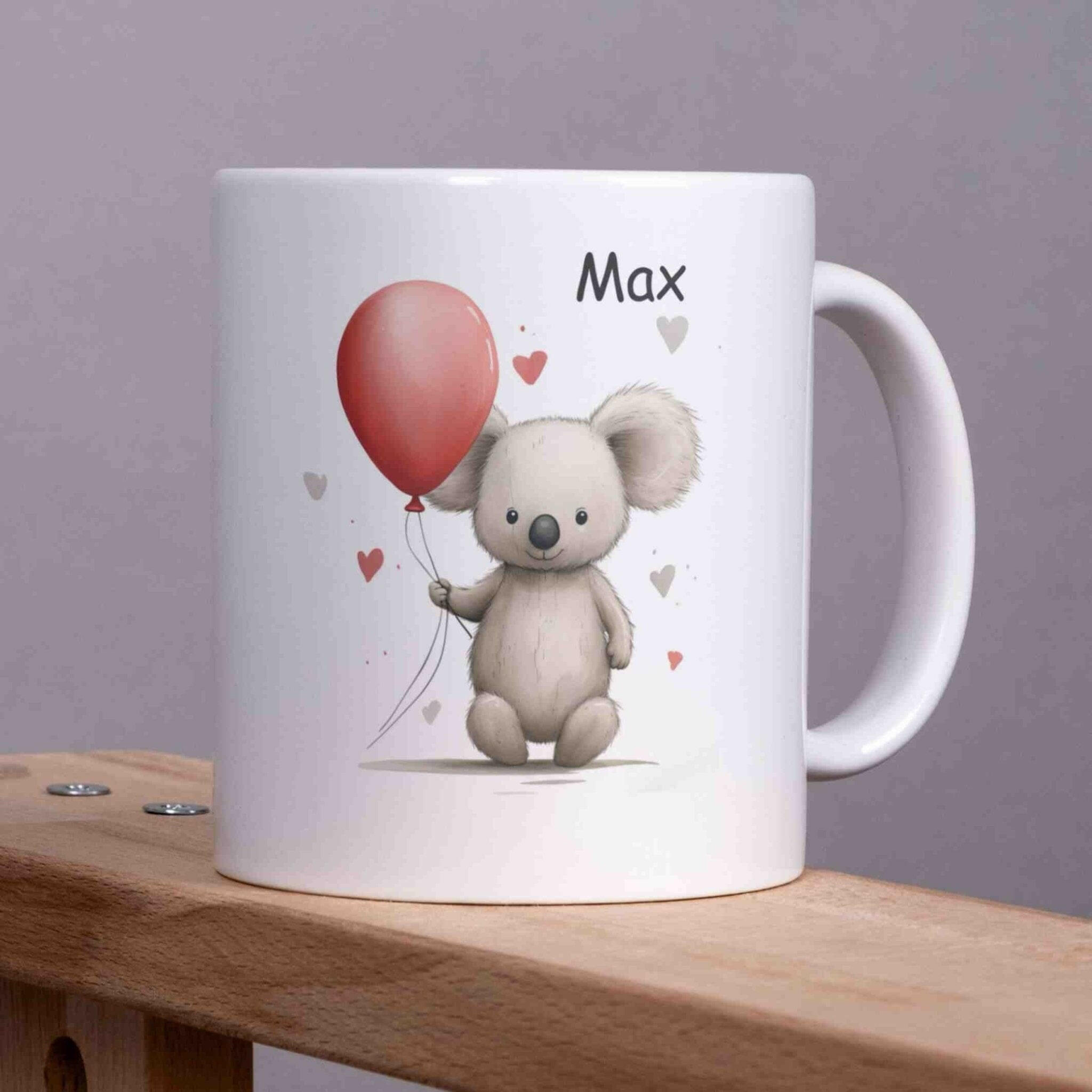 Personalisierte Tasse Koala Ballon.