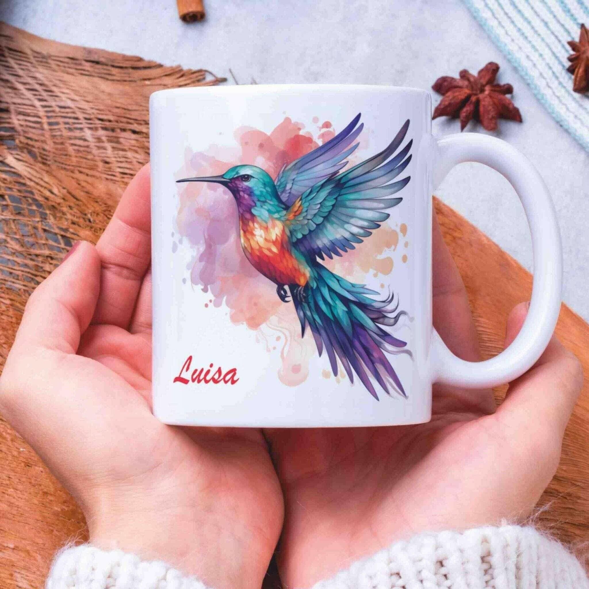 Personalisierte Tasse Kolibri.