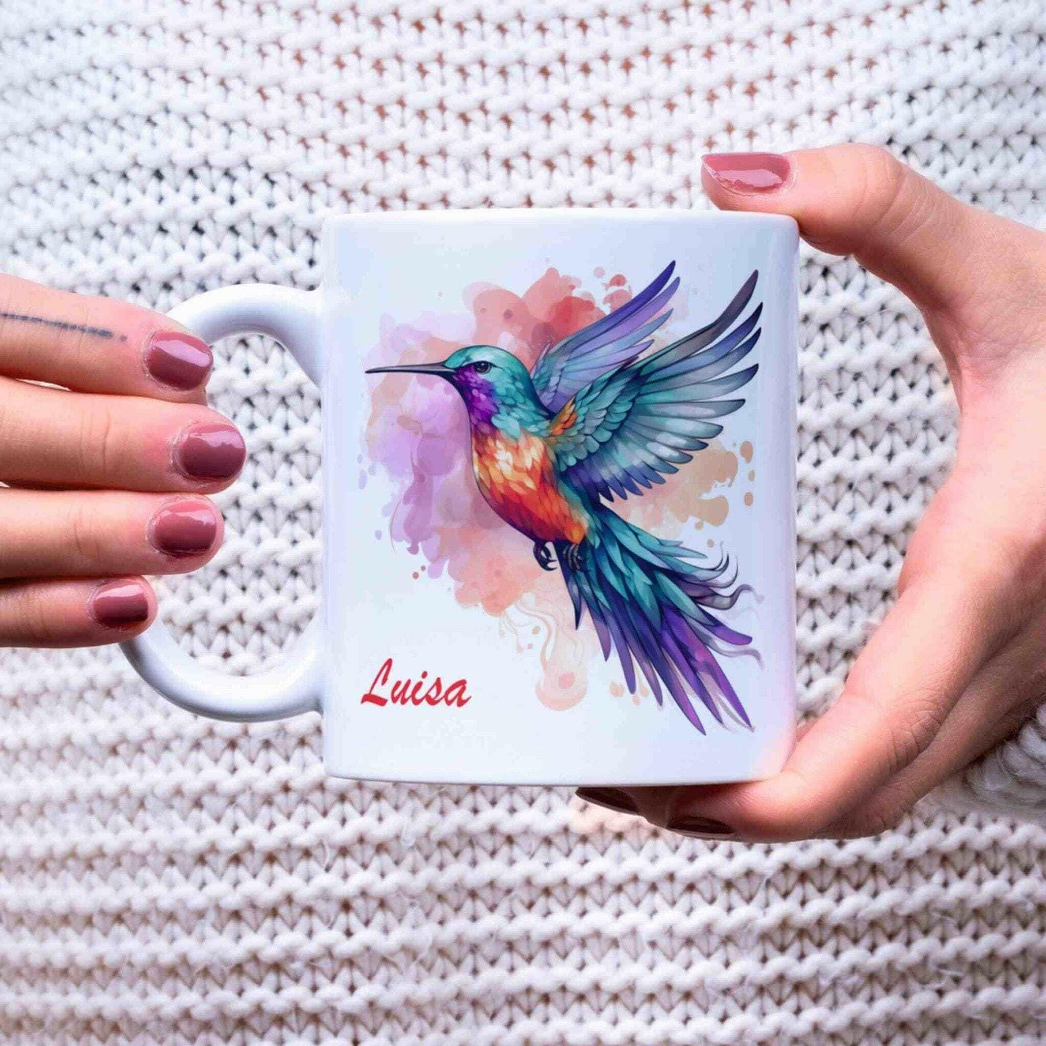 Personalisierte Tasse Kolibri.