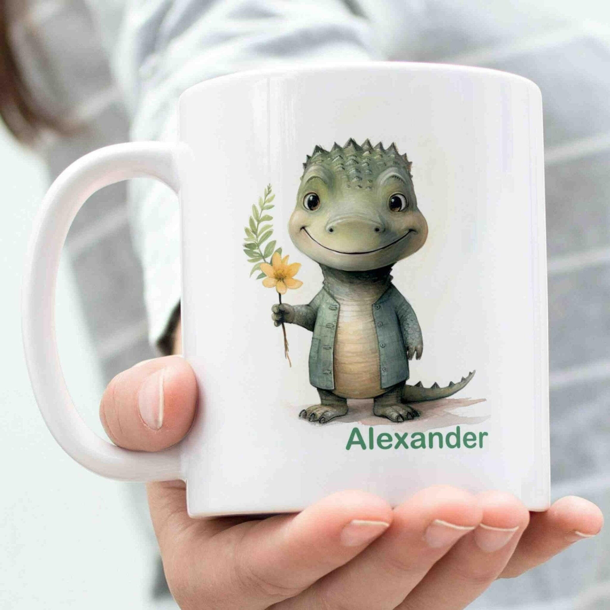 Personalisierte Tasse Krokodil.