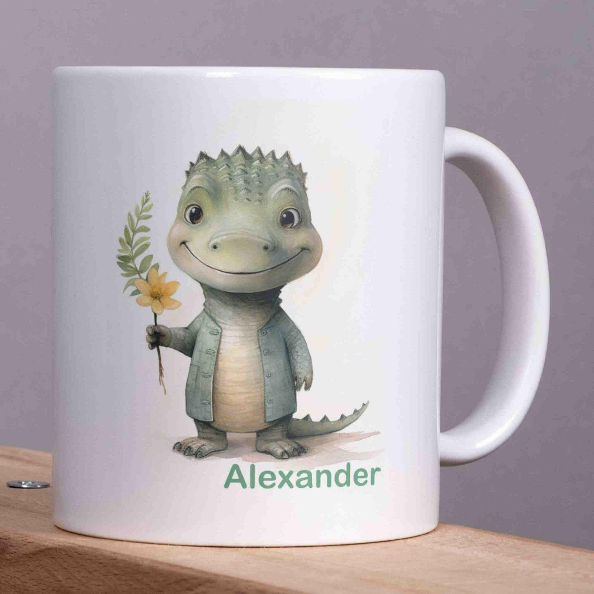 Personalisierte Tasse Krokodil.