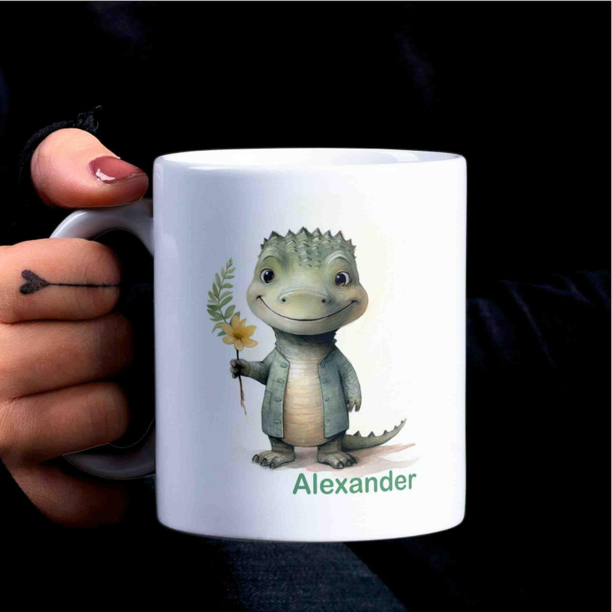 Personalisierte Tasse Krokodil.
