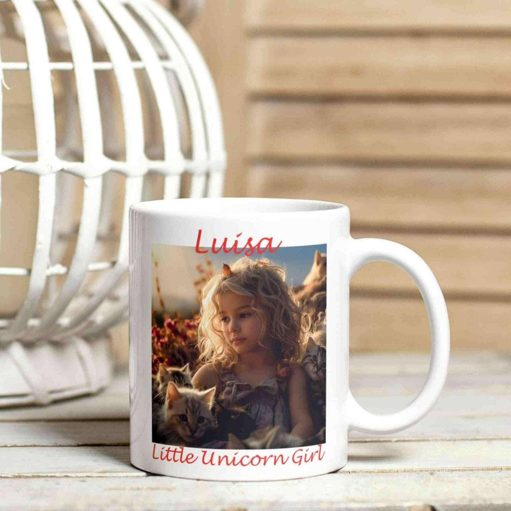 Personalisierte Tasse Little Unicorn Girl.
