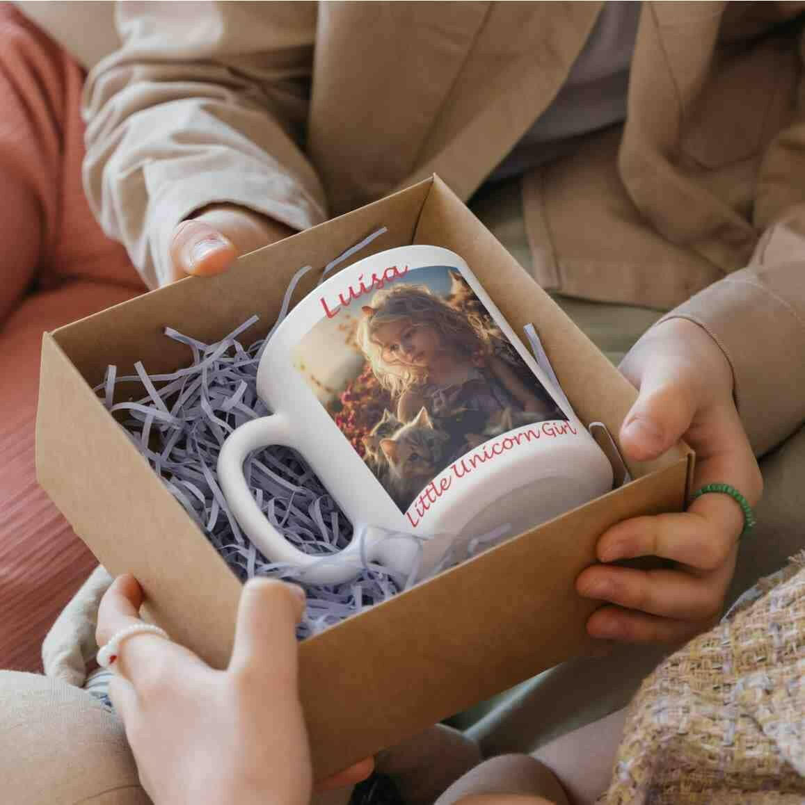 Personalisierte Tasse Little Unicorn Girl.