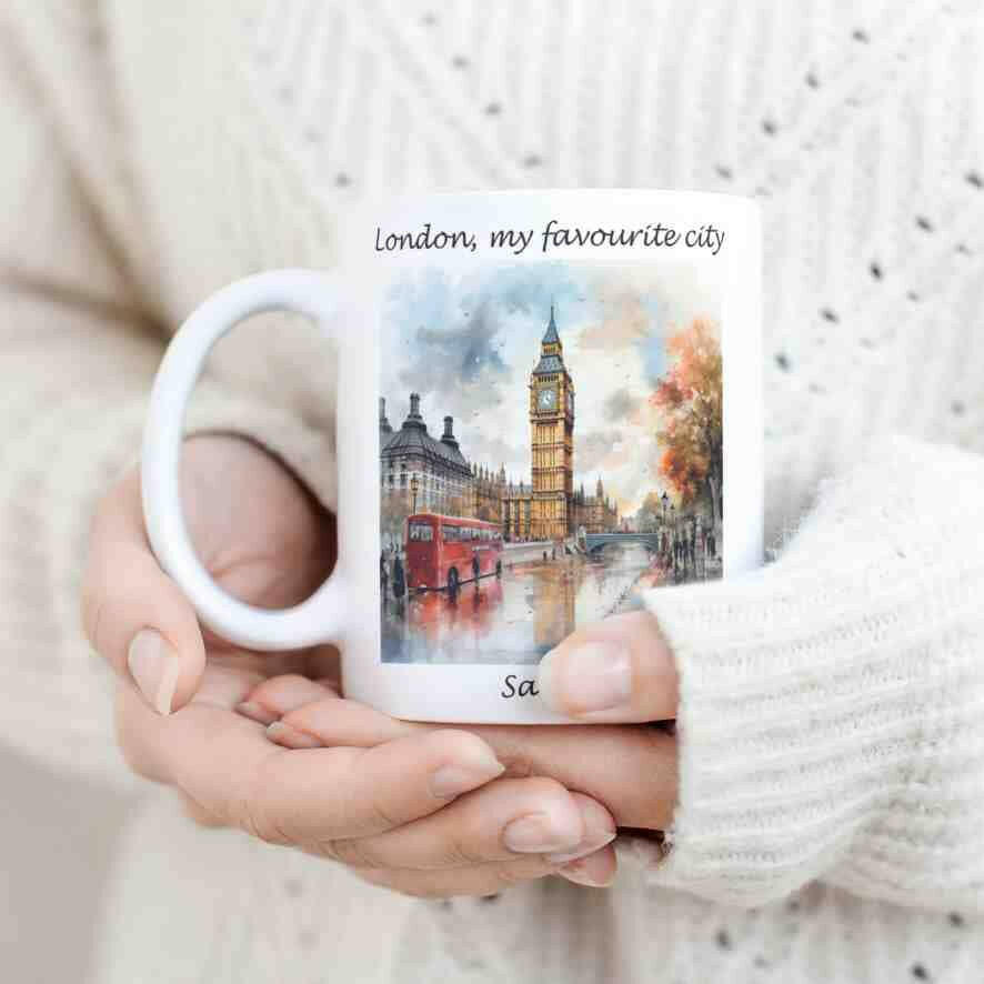 Personalisierte Tasse London Favorite City.