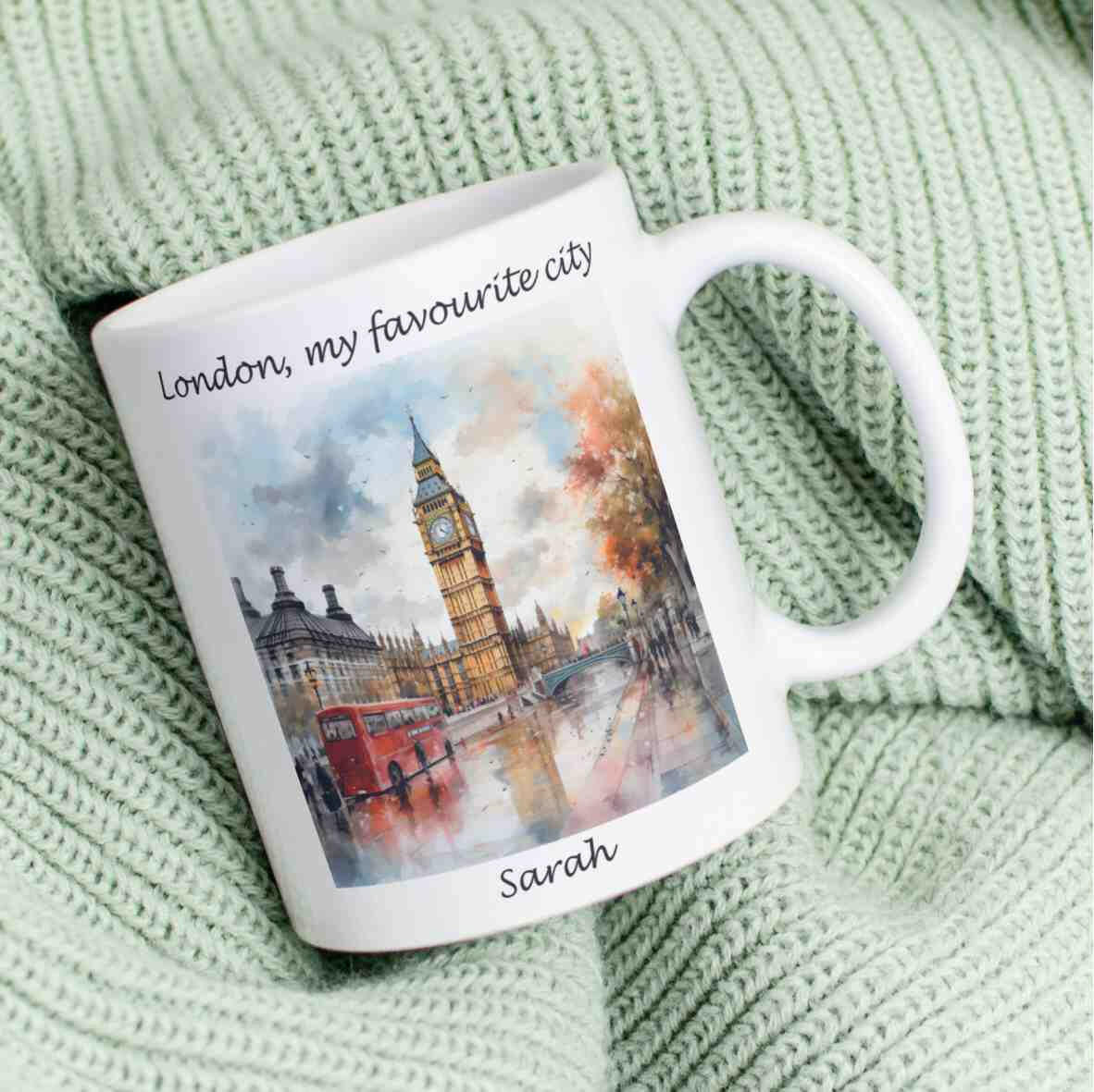 Personalisierte Tasse London Favorite City.