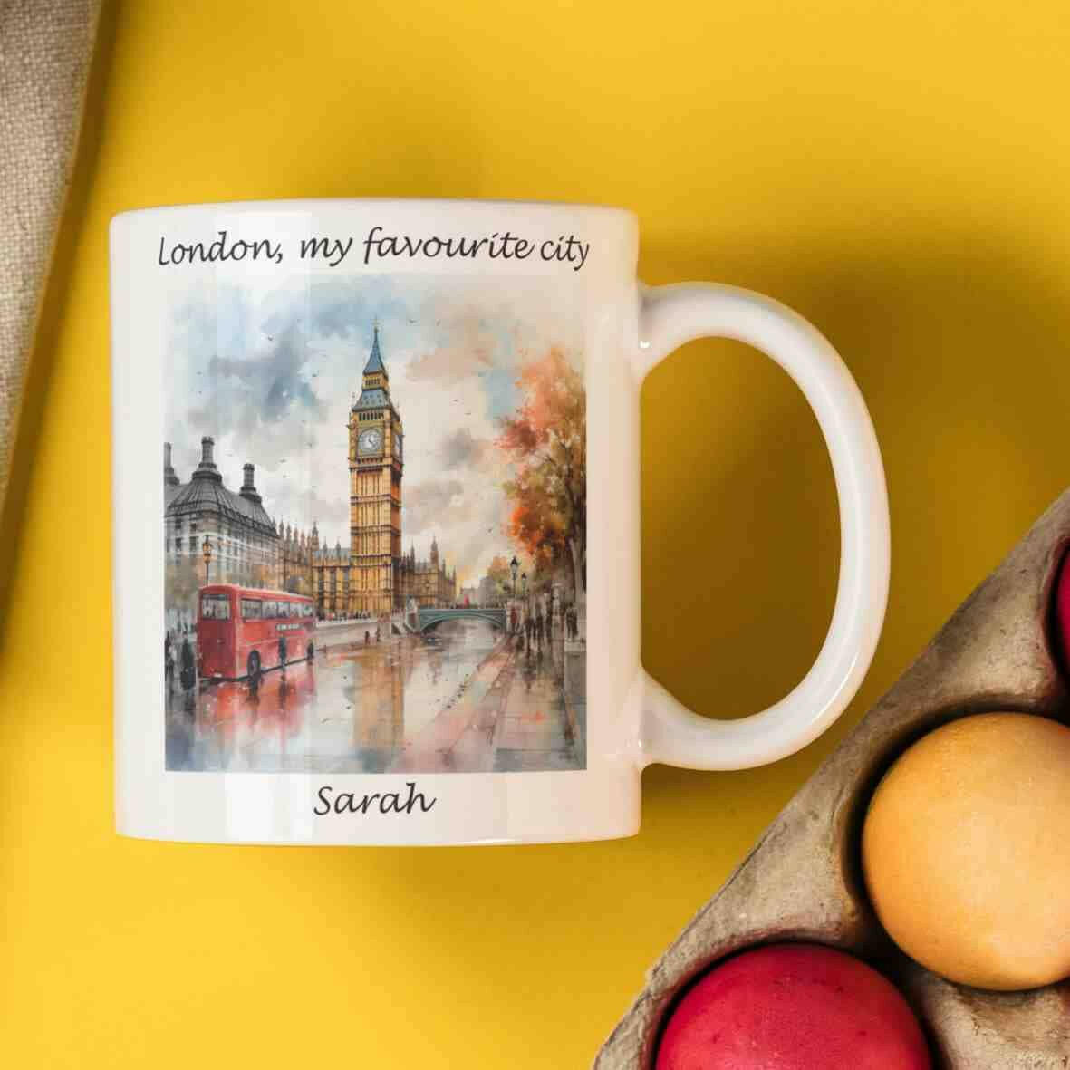 Personalisierte Tasse London Favorite City.