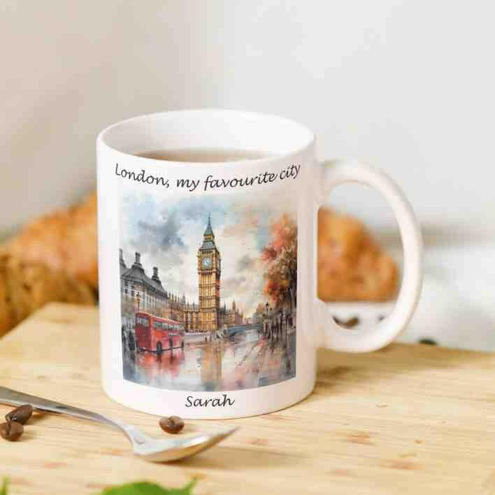 Personalisierte Tasse London Favorite City.