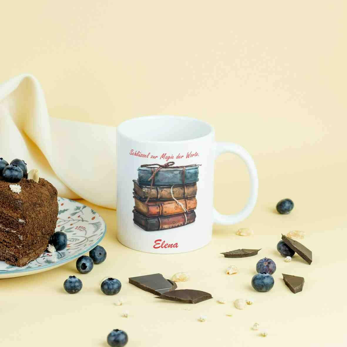 Personalisierte Tasse Magie der Bücher.